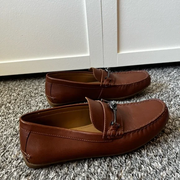 Coach Men’s Brown Dark Saddle Mott Driver Leather Loafers Shoes Size 7.5 - Picture 3 of 16